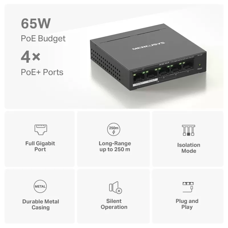 Switch MERCUSYS MS105GP 5-P Gigabit MS105GP