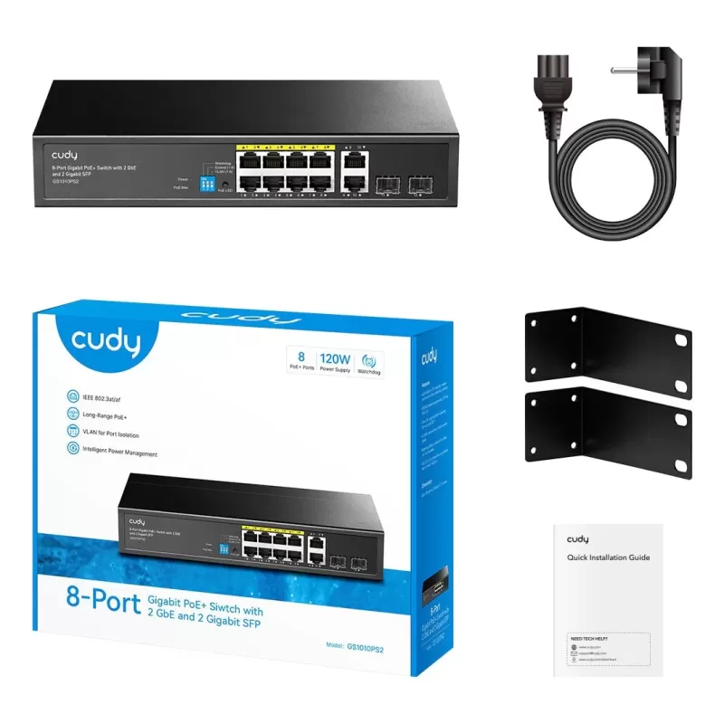 Коммутатор CUDY GS1010PS2