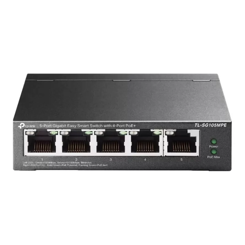 PoE Switch TP-Link TL-SG105MPE 5-Port Gigabit Easy Smart 4x PoE+ TL-SG105MPE Color:black