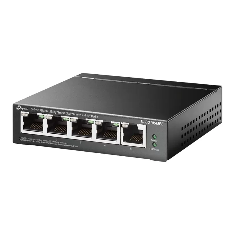 PoE Switch TP-Link TL-SG105MPE 5-Port Gigabit Easy Smart 4x PoE+ TL-SG105MPE Color:black