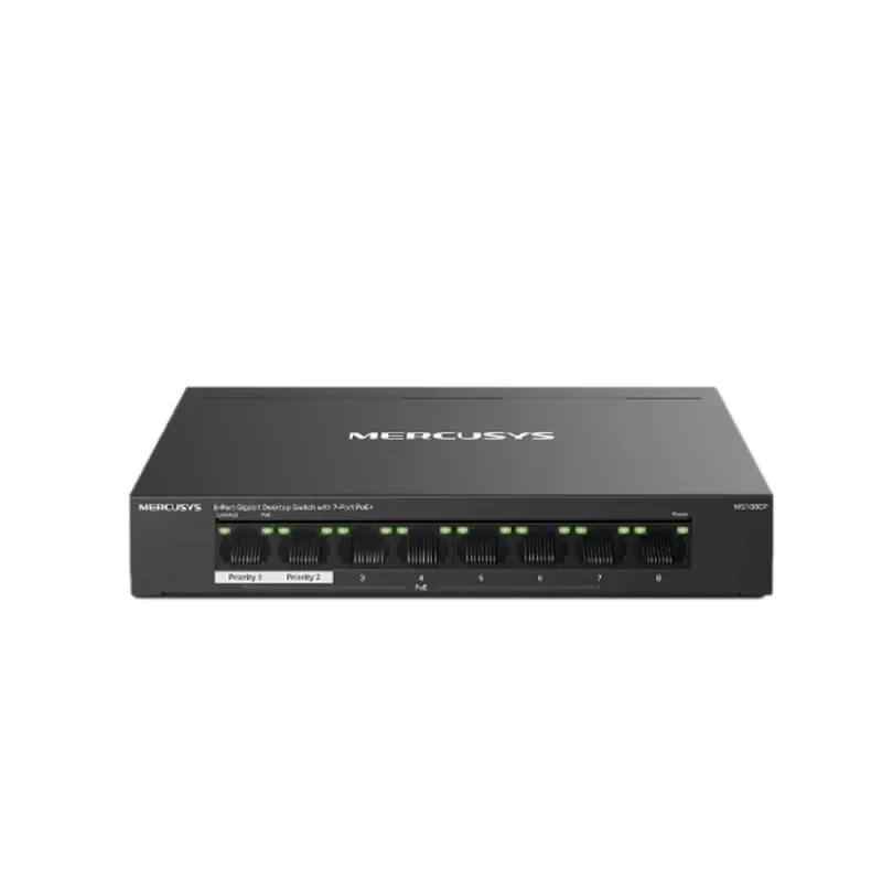 מתג MERCUSYS MS108GP 8-P Gigabit MS108GP מתג MERCUSYS MS108GP 8-P Gigabit MS108GP