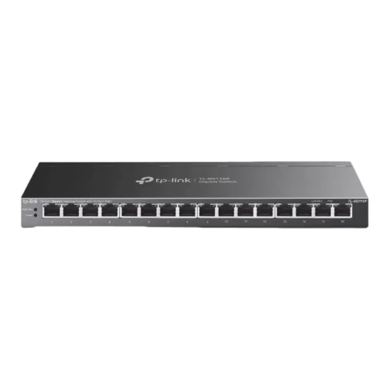 PoE Switch TP-Link TL-SG116P 16-Port Gigabit Desktop 16x PoE+ TL-SG116P Color:black PoE Switch TP-Link TL-SG116P 16-Port Gigabit Desktop 16x PoE+ TL-SG116P Color:black