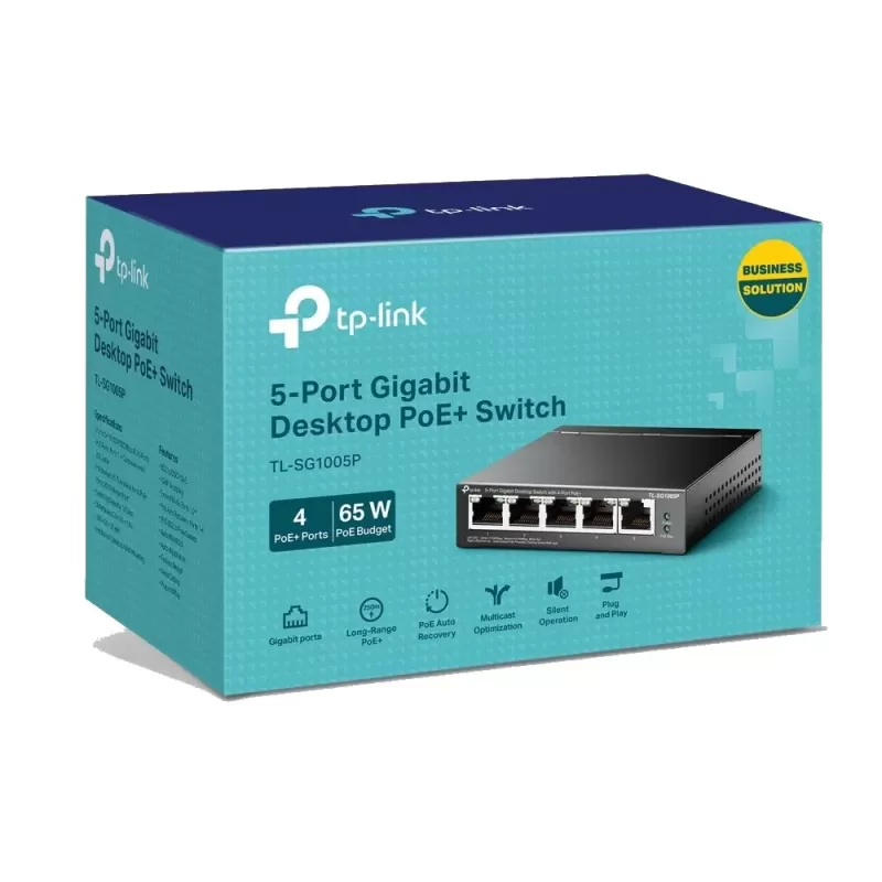 מתג TP-Link TL-SG1005P 5-Port Gigabit Switch SG1005P צבע לבן - כתום