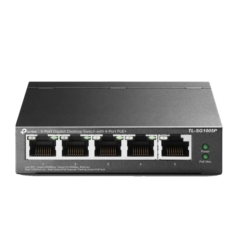 מתג TP-Link TL-SG1005P 5-Port Gigabit Switch SG1005P צבע לבן - כתום