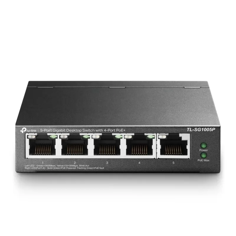 מתג TP-Link TL-SG1005P 5-Port Gigabit Switch SG1005P צבע לבן - כתום