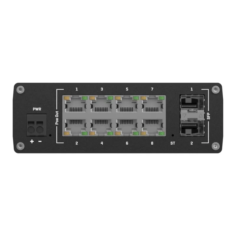 מתג PoE תעשייתי מנוהל Teltonika TSW202 8x PoE+ 2x SFP TSW202000000 צבע שחור