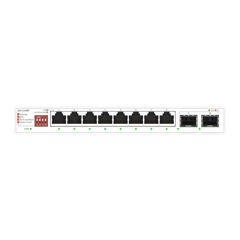 מתג Asus QG-U1080 8-Port 2.5G + 2-Port 10G SFP+ 90IG0A00-MO3B00