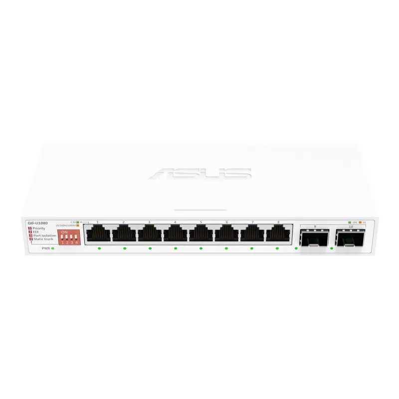 מתג Asus QG-U1080 8-Port 2.5G + 2-Port 10G SFP+ 90IG0A00-MO3B00