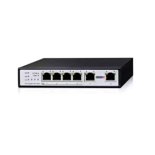 סוויץ עד 60 וואט POE 4 PORTS 1Gbps and 2 Ports Uplink Provison Poes-0472GC+2G