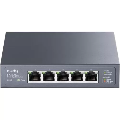 מתג CUDY 5 Port 2.5GB Unmanged Switch HS105 צבע שחור