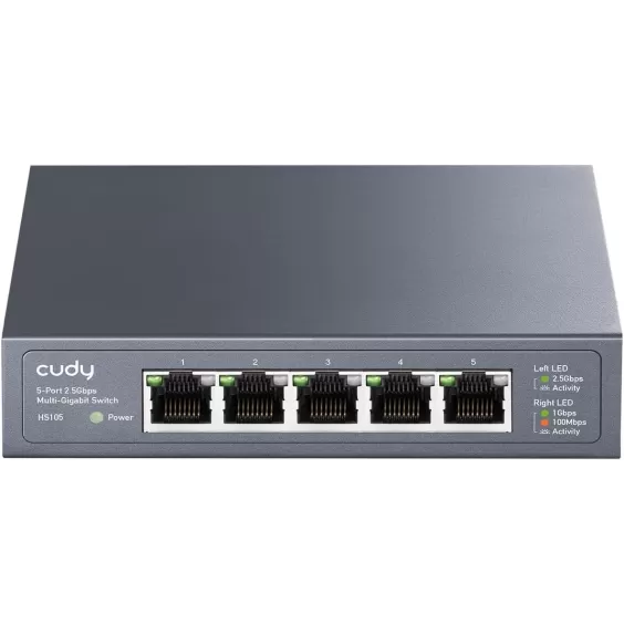 מתג CUDY 5 Port 2.5GB Unmanged Switch HS105 צבע שחור
