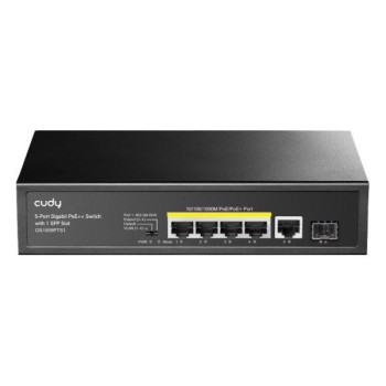 מתג לא מנוהל CUDY GS1005PTS1 5PORT 1GB POE 1XSFP total 120W GS1005PTS1-IL צבע