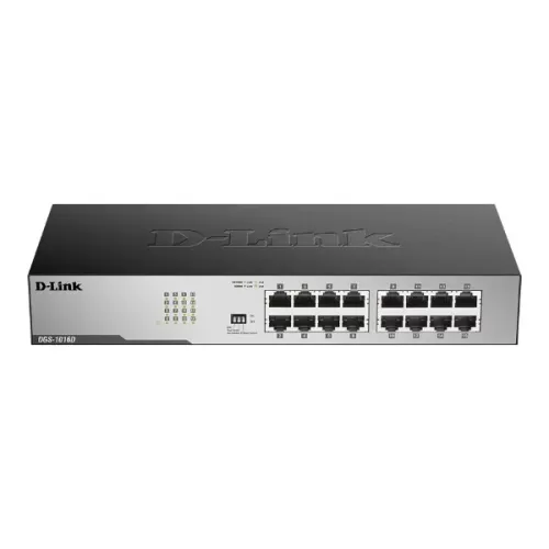 Неуправляемый Коммутатор D-Link 16 PORT Unmanaged 1GB Switch DGS1016D Цвет:чёрный