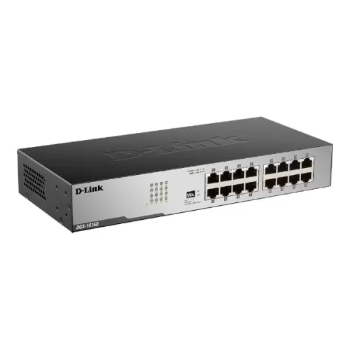 Неуправляемый Коммутатор D-Link 16 PORT Unmanaged 1GB Switch DGS1016D Цвет:чёрный