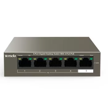 Unmanaged switch Tenda 5 Port With 4 PORT POE Gigabit Switch 63W TEG1105P-4-63W Color:white