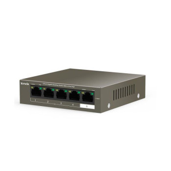מתג לא מנוהל Tenda 5 Port With 4 PORT POE Gigabit Switch 63W TEG1105P-4-63W צבע
