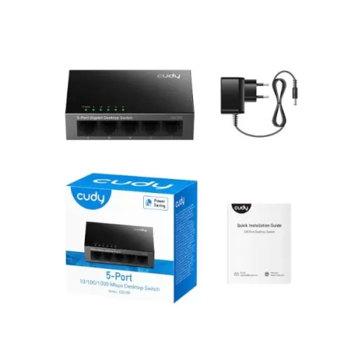Неуправляемый Коммутатор CUDY Switch GS105 5 port 1GB switch Steel Case GS105-IL Цвет:чёрный