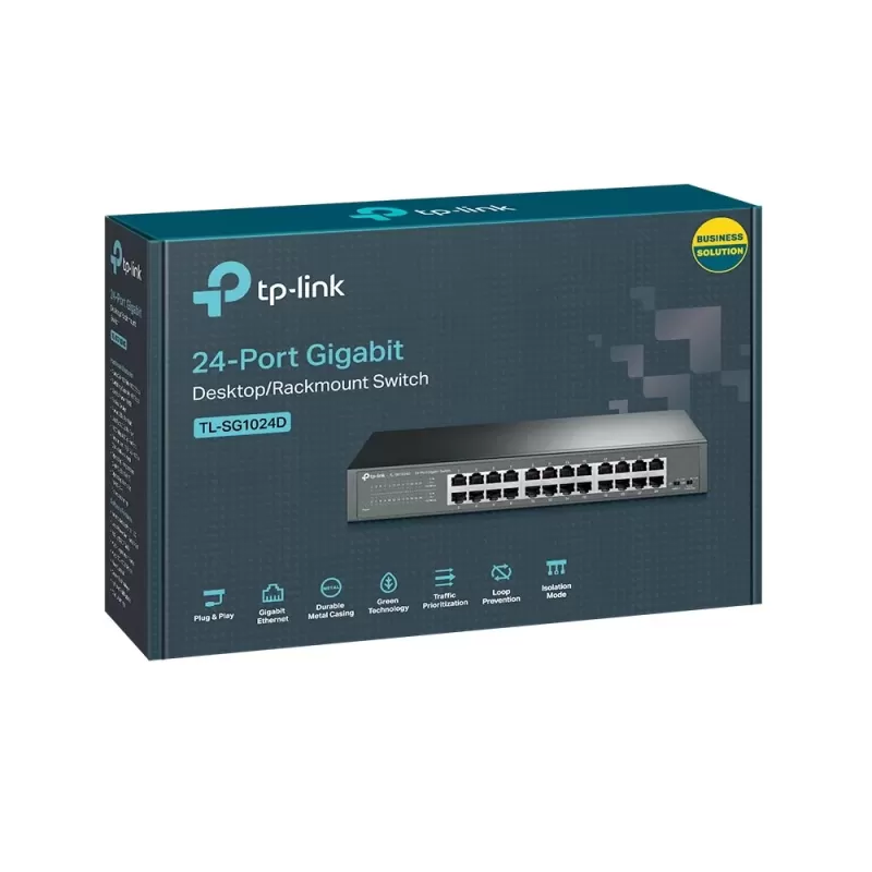 מתג TP-Link TL-SG1024D 24-Port Gigabit Switch SG1024D צבע שחור