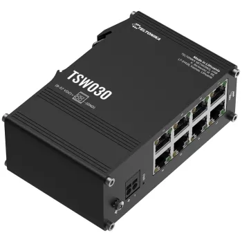 מתג רשת תעשייתי Teltonika TSW030 צבע שחור מתג רשת תעשייתי Teltonika TSW030 צבע שחור