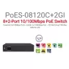 מתג Provison 2PORT UPLOAD 1GB + PoES-08120C+2GI 8port 10/100 PoES-08120C+2GI צבע שחור