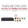 מתג Provison 2PORT UPLOAD 1GB + PoES-08120C+2GI 8port 10/100 PoES-08120C+2GI צבע שחור