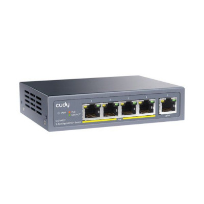 מתג לא מנוהל CUDY GS1005P 5-Ports Gigabit Unmanaged POE Switch GS1005P-IL צבע