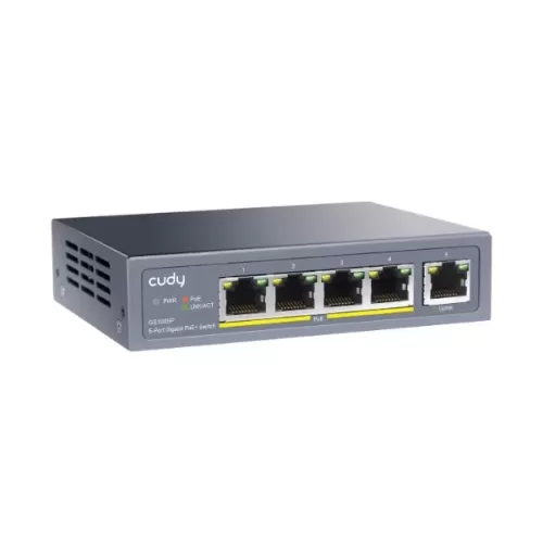 Unmanaged switch CUDY GS1005P 5-Ports Gigabit Unmanaged POE Switch GS1005P-IL Color:black