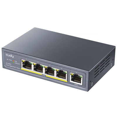 מתג לא מנוהל CUDY GS1005P 5-Ports Gigabit Unmanaged POE Switch GS1005P-IL צבע