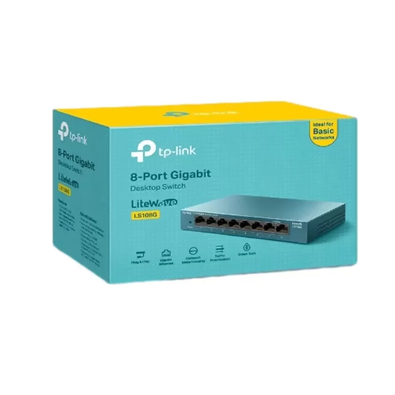 Коммутатор TP-Link LS108G 8-Port Desktop Switch LS108G Цвет:серебряный