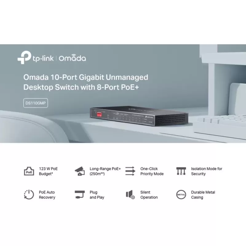 מתג Omada +DS110GMP PoE DS110GMP מתג Omada +DS110GMP PoE DS110GMP