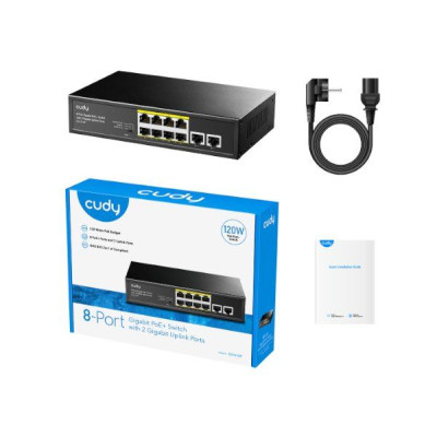 מתג לא מנוהל CUDY GS1010P 8-Ports Gigabit Unmanaged POE Switch GS1010P-IL צבע