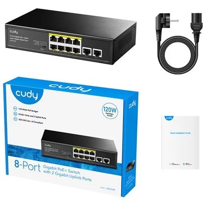 מתג לא מנוהל CUDY GS1010P 8-Ports Gigabit Unmanaged POE Switch GS1010P-IL צבע שחור מתג לא מנוהל CUDY GS1010P 8-Ports Gigabit Unmanaged POE Switch GS1010P-IL צבע שחור