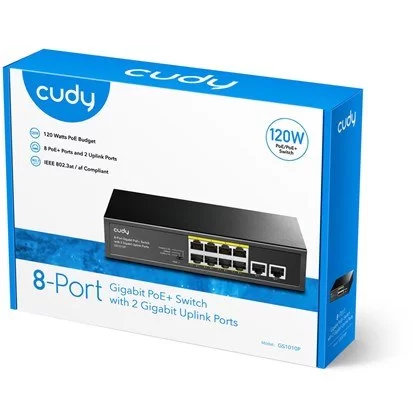 מתג לא מנוהל CUDY GS1010P 8-Ports Gigabit Unmanaged POE Switch GS1010P-IL צבע שחור מתג לא מנוהל CUDY GS1010P 8-Ports Gigabit Unmanaged POE Switch GS1010P-IL צבע שחור