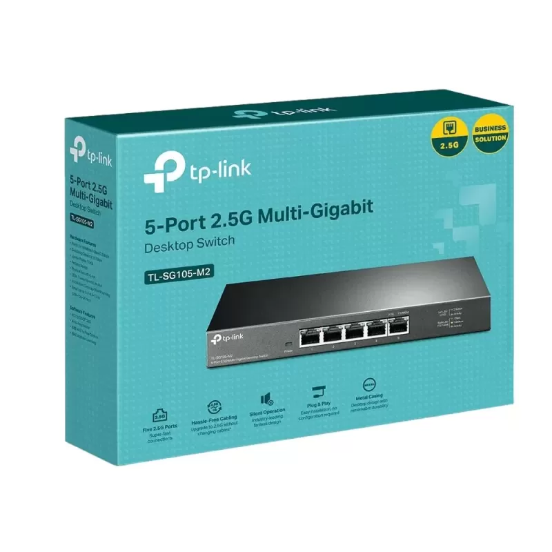 מתג TP-Link SG105-M2 5-Port 2.5G Switch SG105-M2 צבע שחור