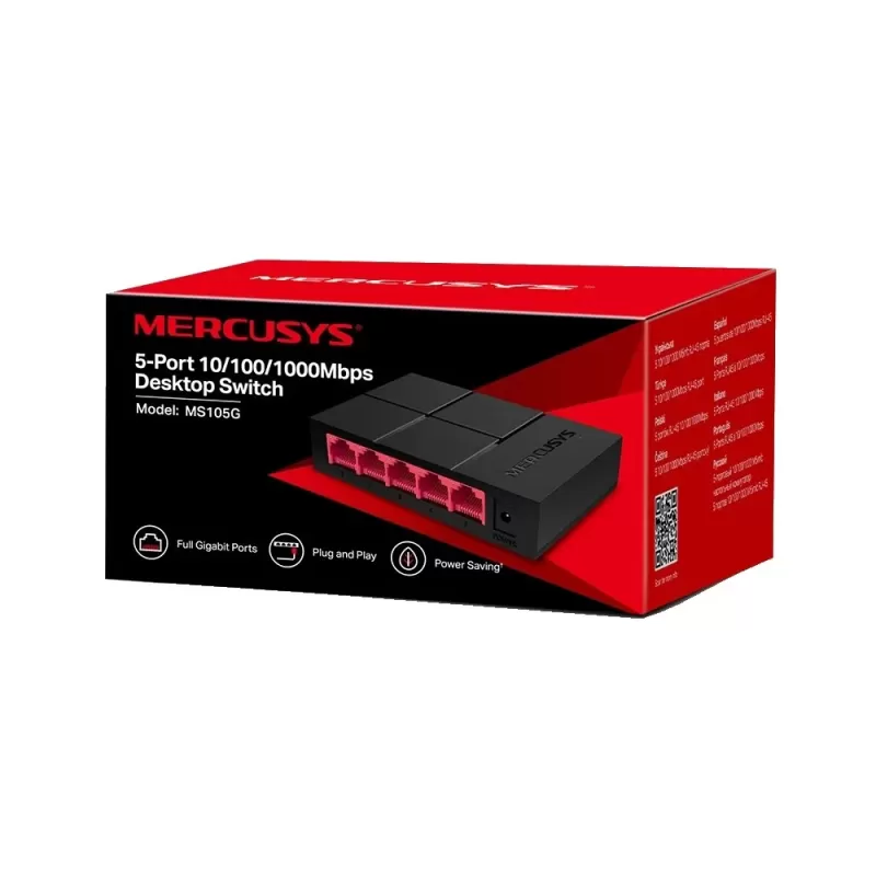 Switch MERCUSYS MS105G 5-Port Desktop Switch MS105G Color:black