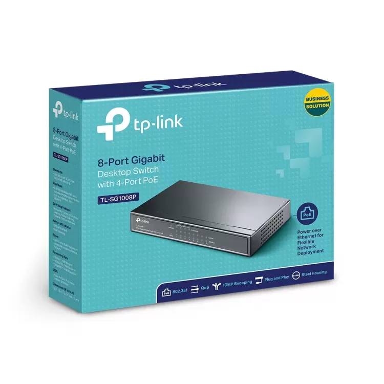 מתג TP-Link TL-SG1008P 8-Port Gigabit Switch 4-Port PoE 64W TL-SG1008P
