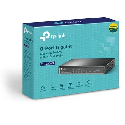 מתג TP-Link TL-SG1008P 8-Port Gigabit Switch 4-Port PoE 64W TL-SG1008P