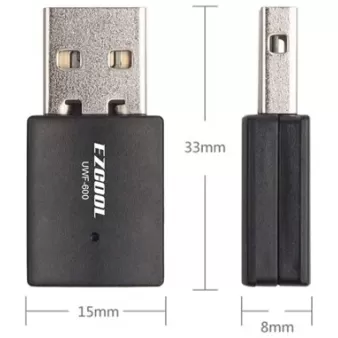 כרטיס רשת USB EZCool UWF-600 AC600 Dual Band UWF-600 צבע שחור כרטיס רשת USB EZCool UWF-600 AC600 Dual Band UWF-600 צבע שחור