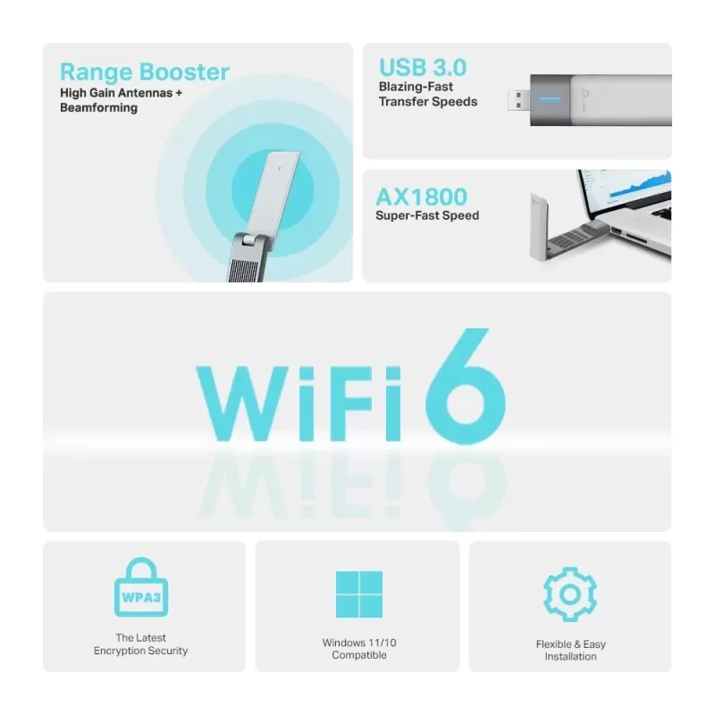 Беспроводной USB сетевой адаптер TP-Link Archer TX20UH Wi-Fi 6 AX1800 Archer