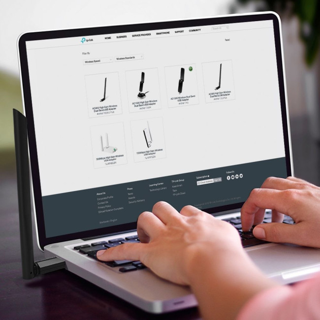USB wireless network adapter from the NANO series up to AC1300 5 GHz TP-Link