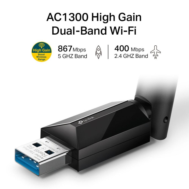 USB wireless network adapter from the NANO series up to AC1300 5 GHz TP-Link