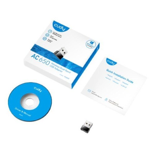USB Network Card CUDY AC650 Wireless Dual-Band Mini USB 2.0 WU650