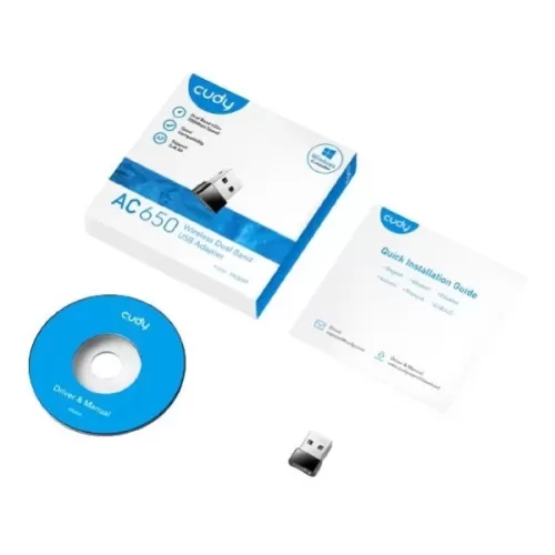 כרטיס רשת USB CUDY AC650 Wireless Dual-Band Mini USB 2.0 WU650