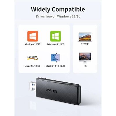 Сетевая Карта USB UGREEN Wi-Fi AC1300 Dual-Band Wireless USB Adapter 50340 Сетевая Карта USB UGREEN Wi-Fi AC1300 Dual-Band Wireless USB Adapter 50340