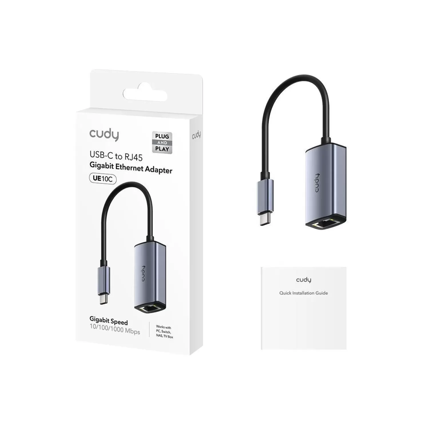 Сетевая Карта USB CUDY UE10C USB-C TO RJ45 UP TO 1GB UE10C