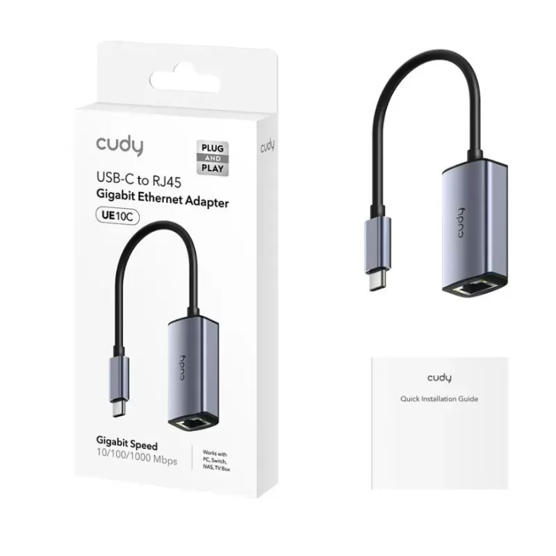 כרטיס רשת USB CUDY UE10C USB-C TO RJ45 UP TO 1GB UE10C כרטיס רשת USB CUDY UE10C USB-C TO RJ45 UP TO 1GB UE10C