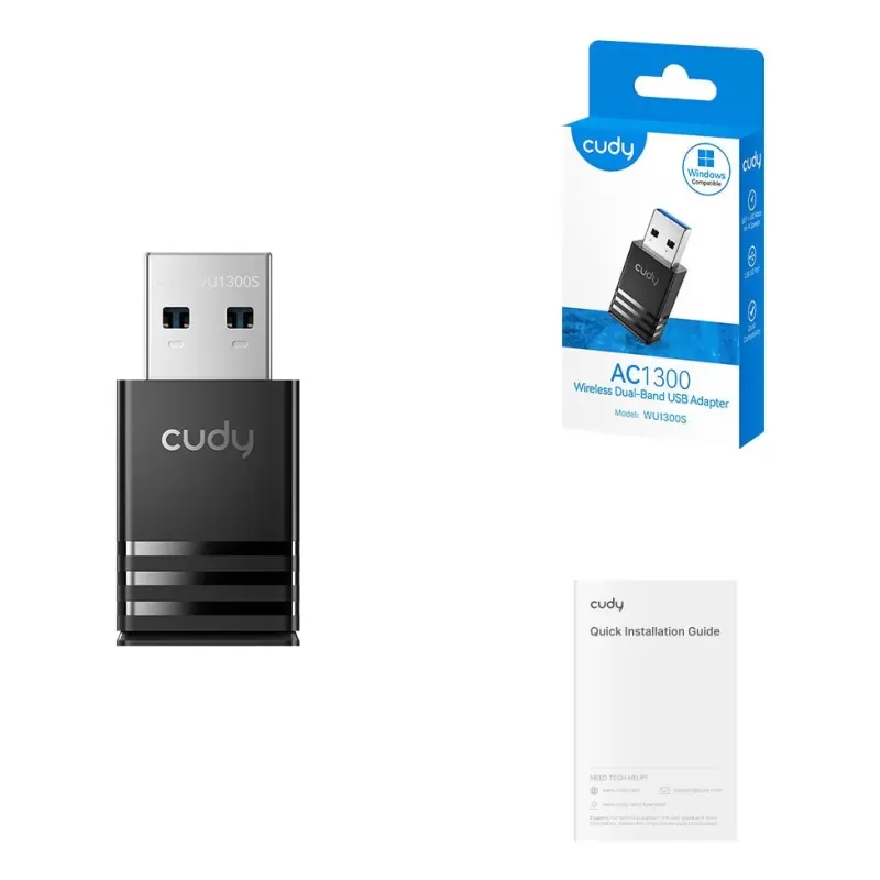 USB Network Card CUDY WU1300S Dual-Band Mini USB 3.0 Adapter WU1300S