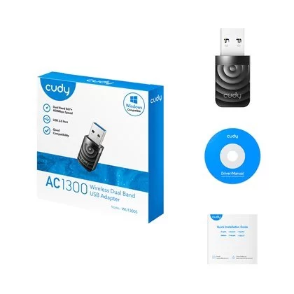 USB Network Card CUDY WU1300S Dual-Band Mini USB 3.0 Adapter WU1300S