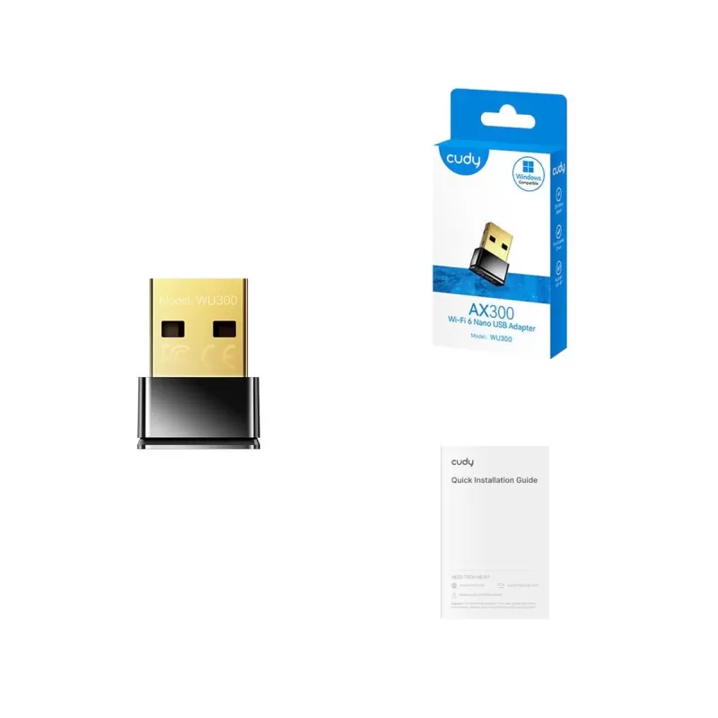 USB Network Card CUDY WU300 AX300 Wi-Fi 6 Nano USB Adapter WU300