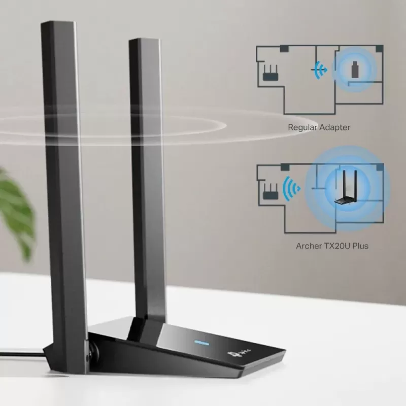 כרטיס רשת אלחוטי USB TP-Link Archer TX20U Plus Wi-Fi 6 AX1800 Archer TX20U Plus צבע שחור